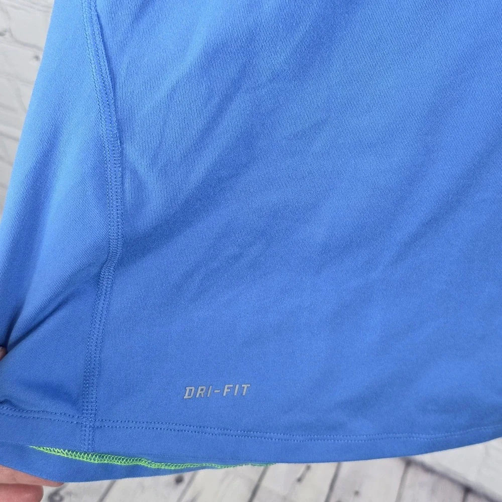 NIKE Running Dri-Fit 1/4 Zip Pullover‎ Activewear Shirt  SZ MEDIUM  Blue/Green